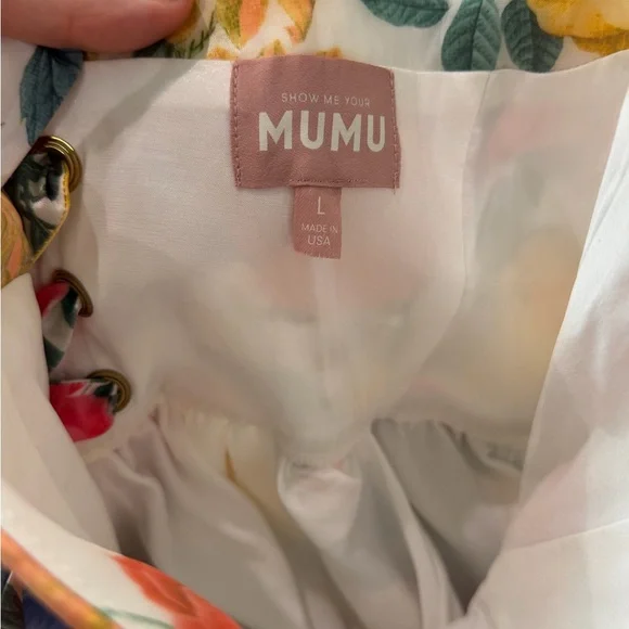 Show Me Your Mumu Juliet Maxi in Charm Peony White Taffeta size Large - Picture 11 of 14